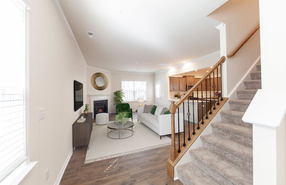 Representative furnished interior of a home built from the Badin by Pulte Homes in Parkside Crossing, Charlotte (Image 124).