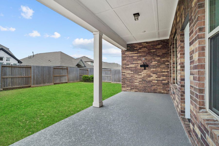 Covered patio for relaxing or entertaining
