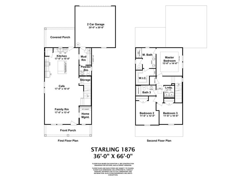 Black and white floorplan | The Starling Plan by Ivey Homes