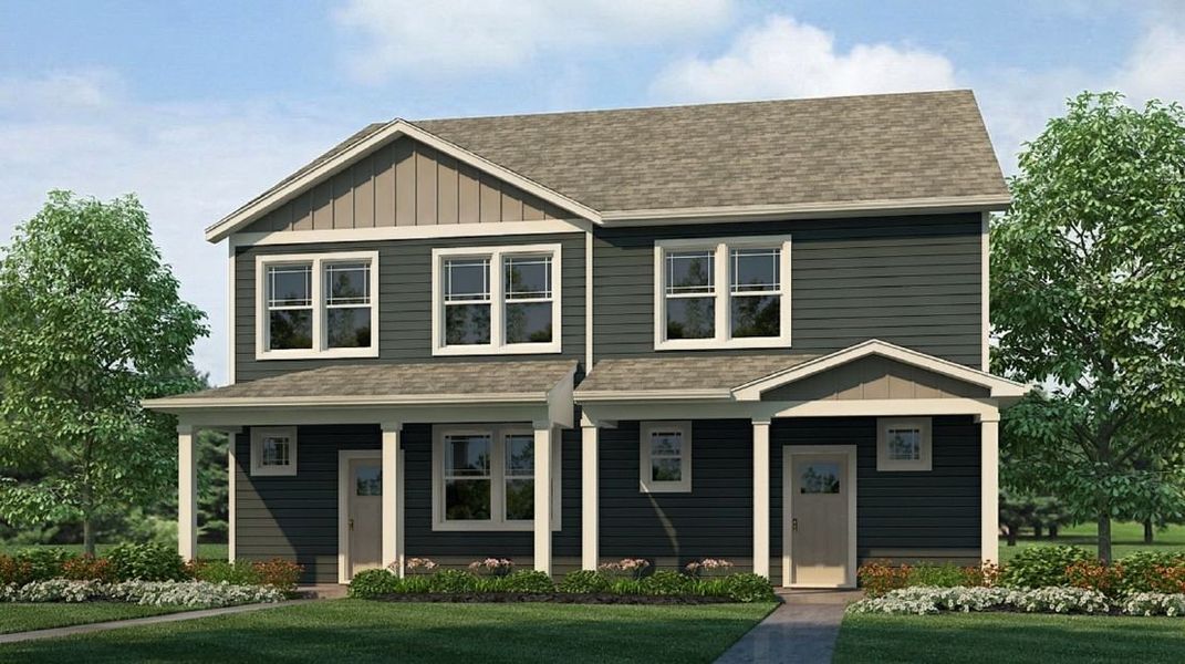 Representative exterior photo of a completed home built from the Muirfield by D.R. Horton in Arcadia, Denver, CO (Image 4). Representative exterior photo of a completed home built from the Muirfield by D.R. Horton in Arcadia, Denver, CO (Image 4).
