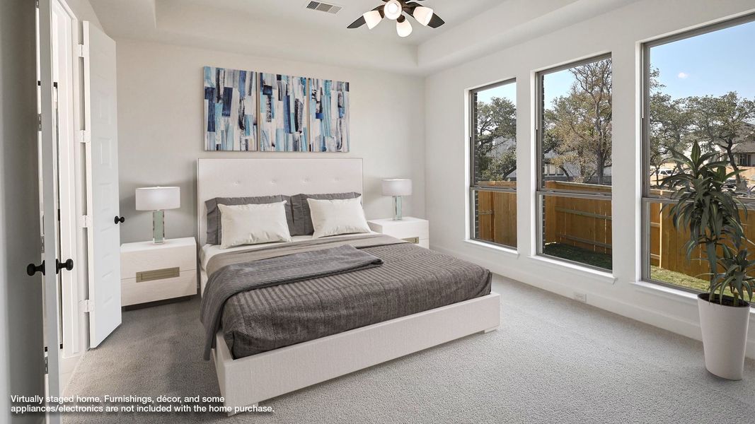 Furnished interior view inside a new home in 6 Creeks 50', Kyle (Image 6).