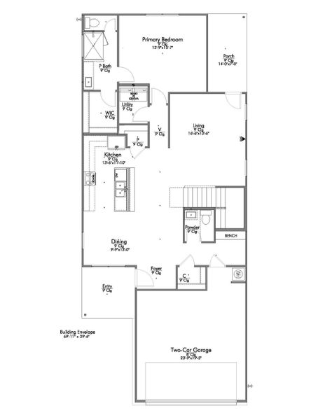 2D floor plan layout for the The 2341 by Stylecraft Builders in Hilltop Heights, Waco, TX (Image 3).
