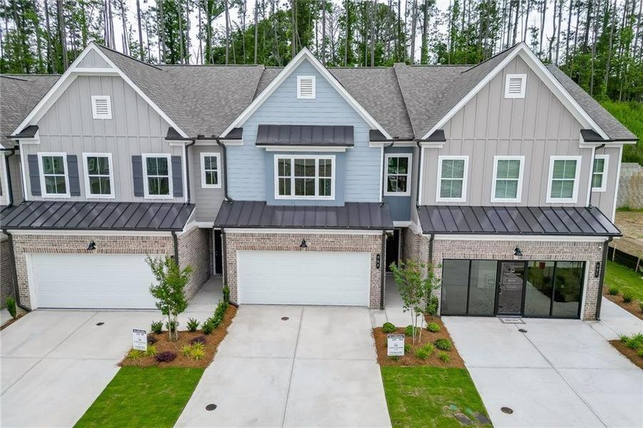 Front exterior of a new home in , Sugar Hill, GA, highlighting curb appeal (Image 21). Front exterior of a new home in , Sugar Hill, GA, highlighting curb appeal (Image 21).