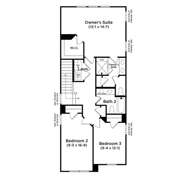 2D floor plan layout for the Rochester by DRB Homes in Odell Park, Charlotte, NC (Image 4).