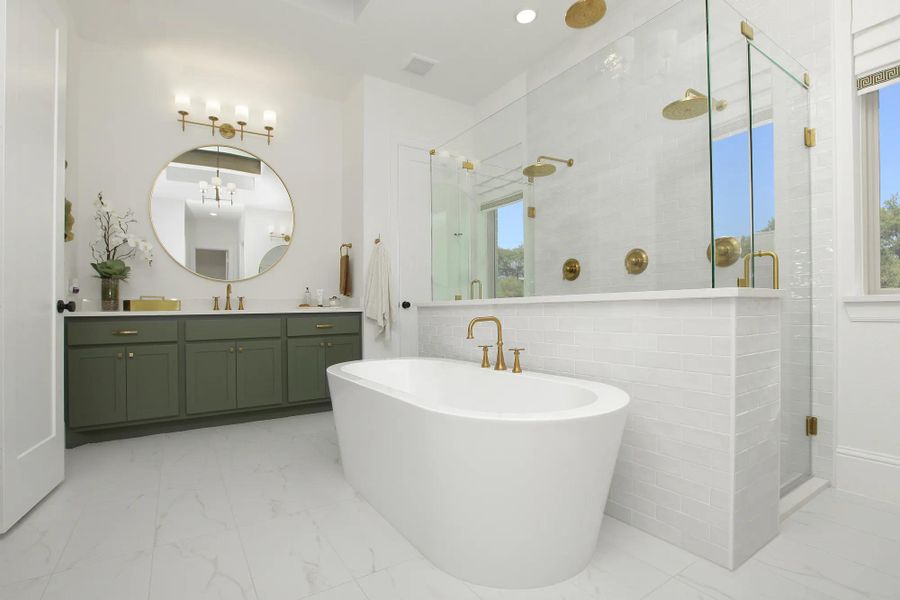 Representative furnished interior of a home built from the Overlook by Drees Custom Homes in The Highlands - 75', Porter (Image 16).