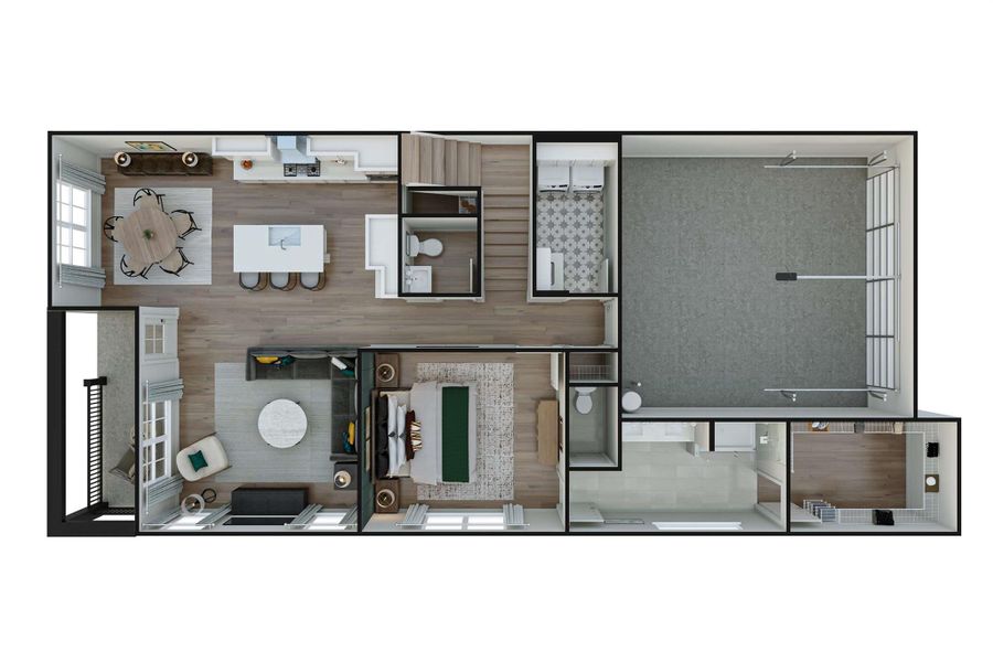 The Stowe Model Home Rendering *actual finishes, structural options, and orientation varies on this home, furniture not included