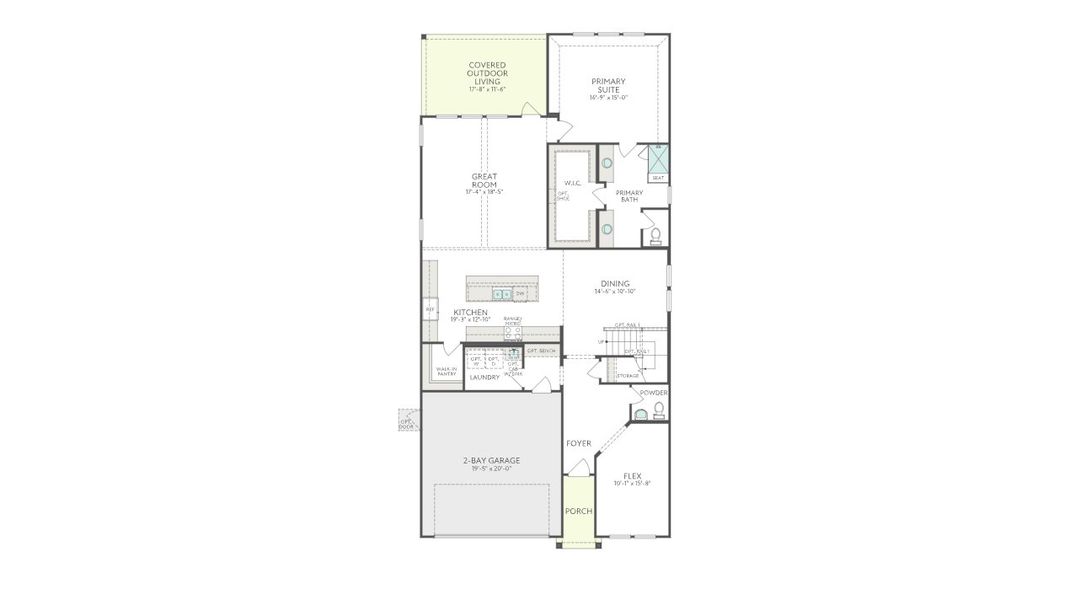 2D floor plan layout for the Juniper by Tri Pointe Homes in Landmark, Denton, TX (Image 4).