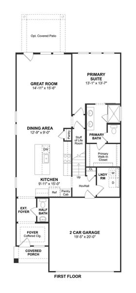 2D floor plan layout for the Scotch Pine by K. Hovnanian® Homes in Bergamo, Katy, TX (Image 3). 2D floor plan layout for the Scotch Pine by K. Hovnanian® Homes in Bergamo, Katy, TX (Image 3).