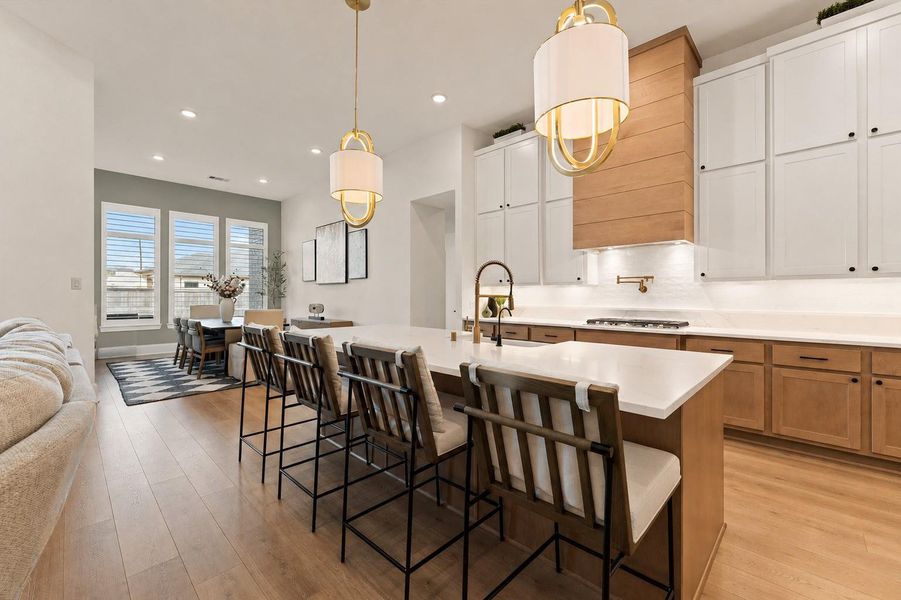 Open kitchen with plenty of counter space.
