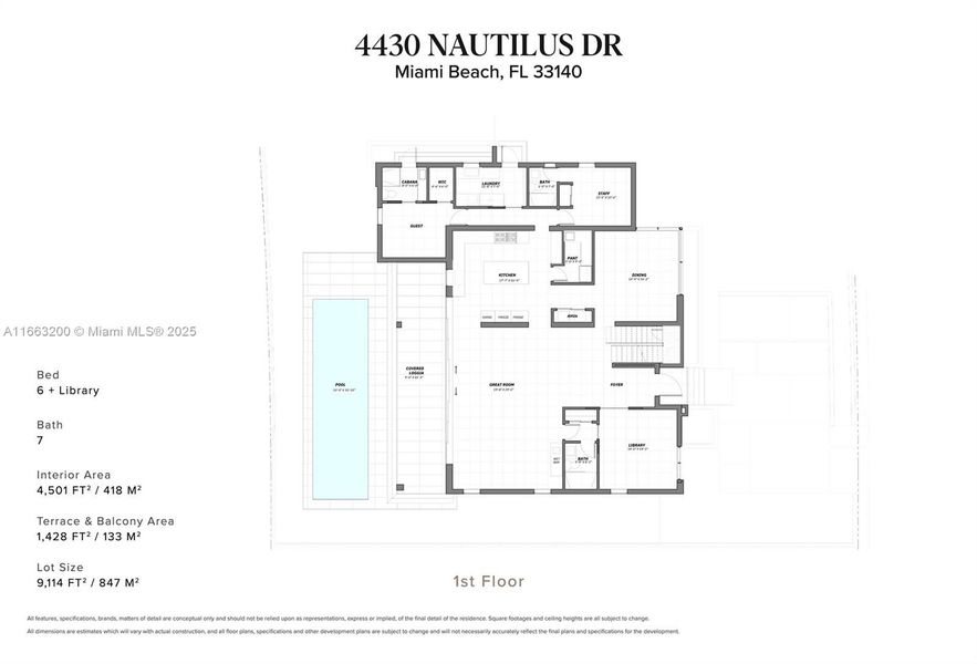 2D floor plan layout of this home in , Miami Beach, FL (Image 6).