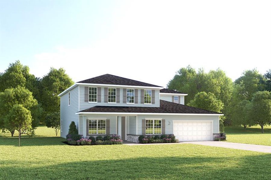 Representative exterior photo of a completed home built from the Linden by Ryan Homes in Terra Pines, St. Augustine, FL (Image 2). Representative exterior photo of a completed home built from the Linden by Ryan Homes in Terra Pines, St. Augustine, FL (Image 2).