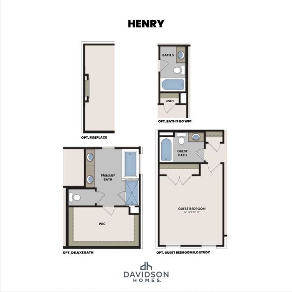 2D floor plan layout for the The Henry A-BF by Davidson Homes LLC in Bradshaw Farms, Mount Juliet, TN (Image 4).