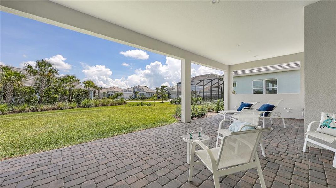 Covered Lanai pre-plumbed for outdoor Kitchen & Pool Prewire