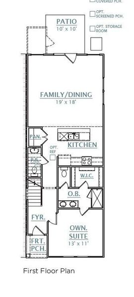 2D floor plan layout of this home in Abbey Walk, Moncks Corner, SC (Image 4).