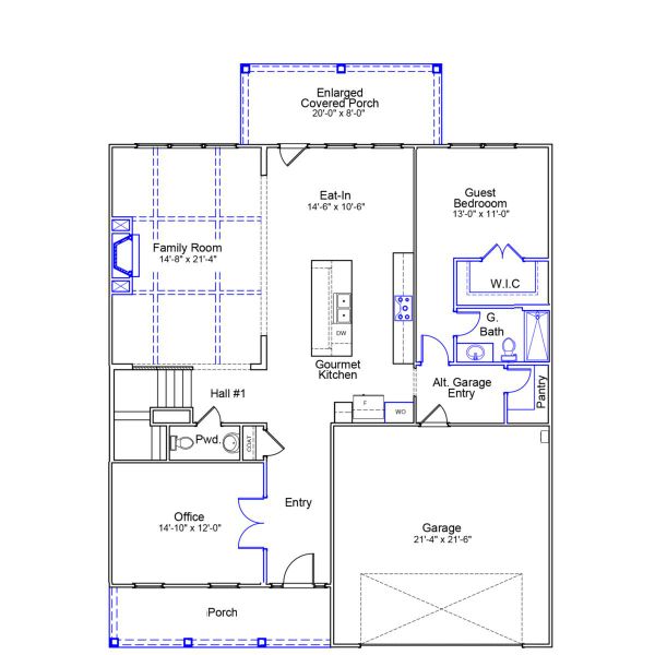 2D floor plan layout of this home in Cottages at Lake Emory, Inman, SC (Image 2). 2D floor plan layout of this home in Cottages at Lake Emory, Inman, SC (Image 2).