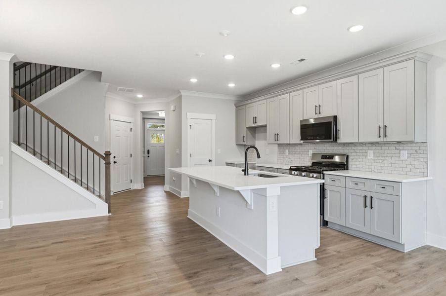 Furnished interior view inside a new home in Blythe Mill Townhomes, Waxhaw (Image 7).