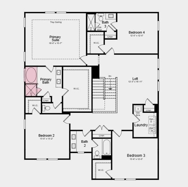2D floor plan layout of this home in Reserve at Hickory Walk, Kennesaw, GA (Image 6).