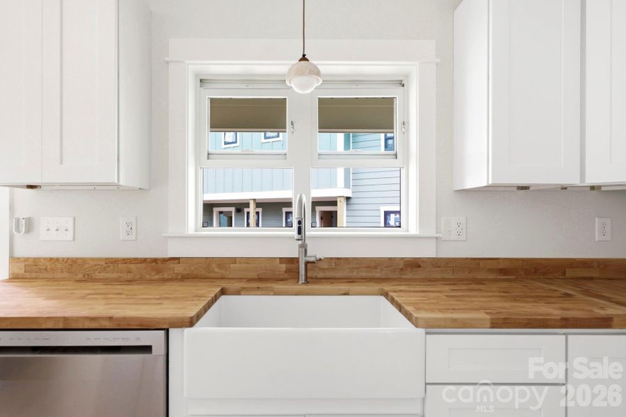 Kitchen with Butcher Block countertop