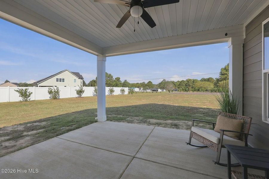 Exterior details and patio area of a home in Dixon Grove, Grimesland (Image 31).