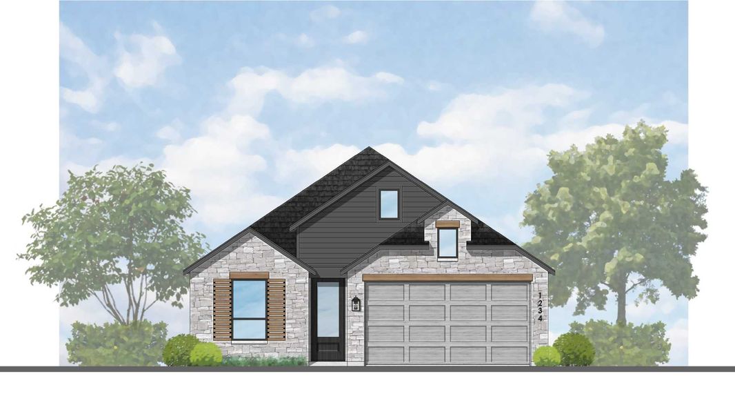 Representative rendering of the exterior for the Escalade Plan by Highland Homes (Image 22).