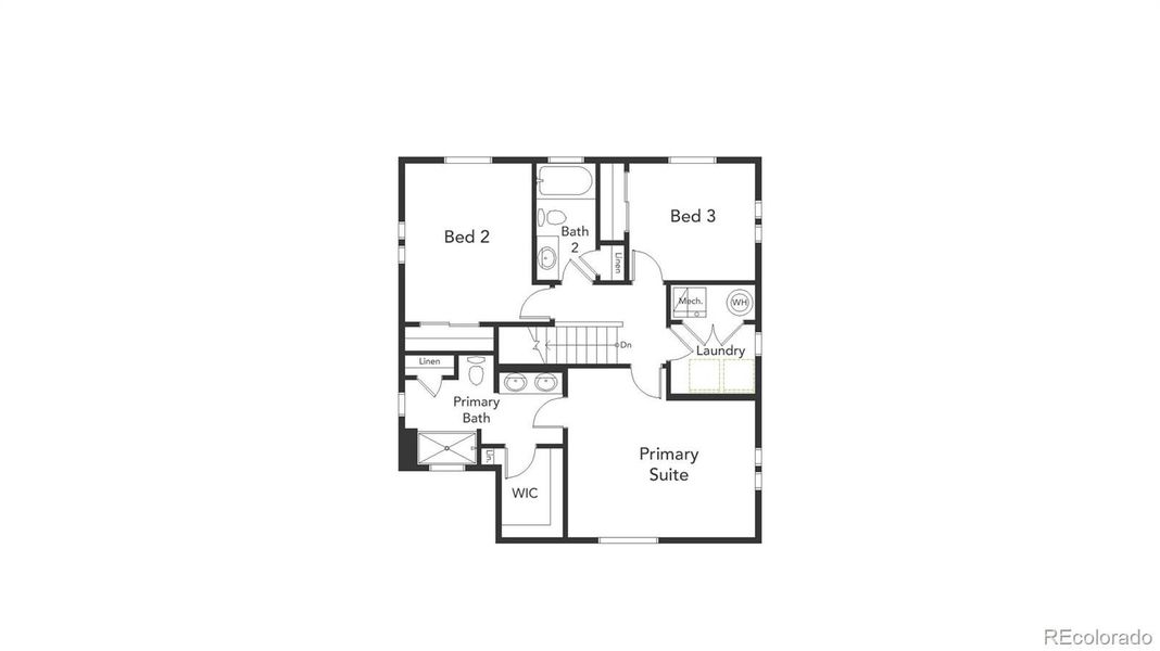 2D floor plan layout of this home in Green Valley Ranch, Aurora, CO (Image 3).