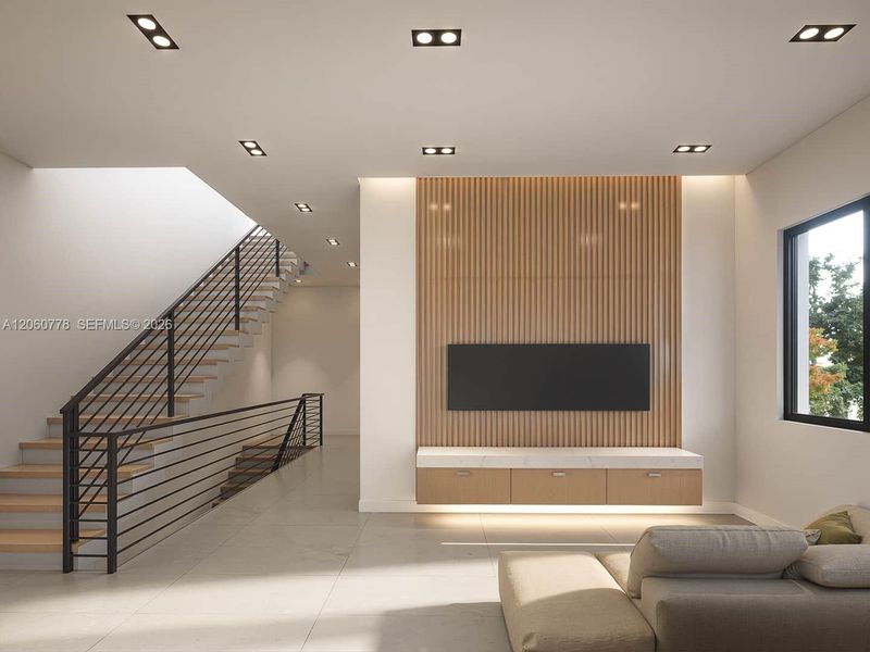 Furnished interior view inside a new home in , Miami (Image 8).
