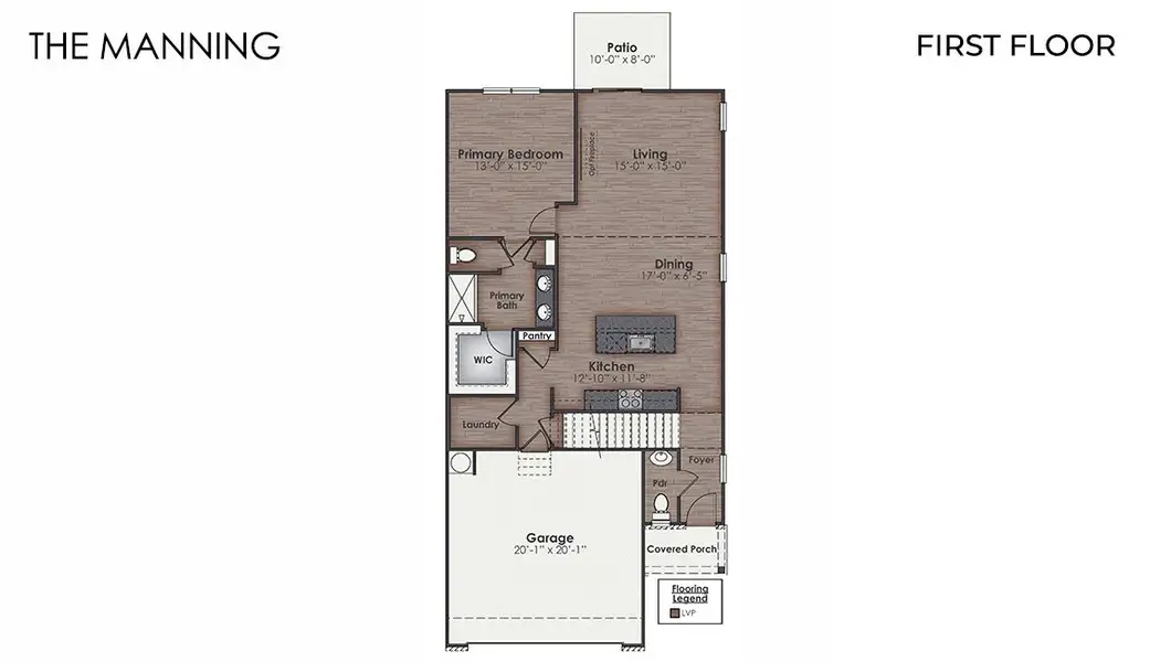 2D floor plan layout of this home in Sidbury Station, Castle Hayne, NC (Image 3).