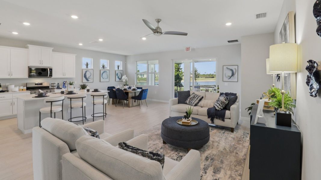Furnished interior view inside a new home in Palmetto Landing at Babcock Ranch - Tradition, Punta Gorda (Image 6). Furnished interior view inside a new home in Palmetto Landing at Babcock Ranch - Tradition, Punta Gorda (Image 6).