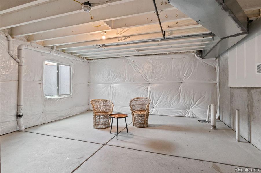 Large unfinished basement