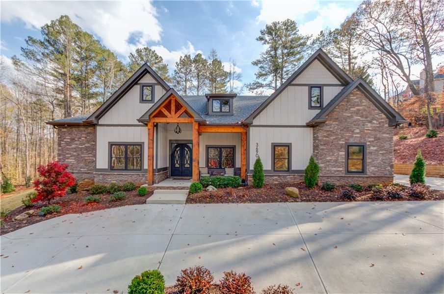 Front exterior of a new home in , Suwanee, GA, highlighting curb appeal (Image 21).