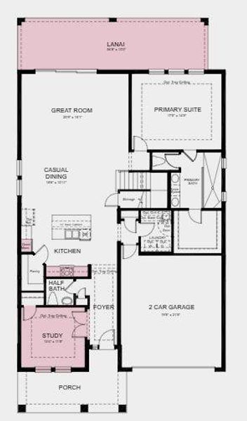 Structural options added Include: Extended covered lanai, and gourmet kitchen, study in place of flex.