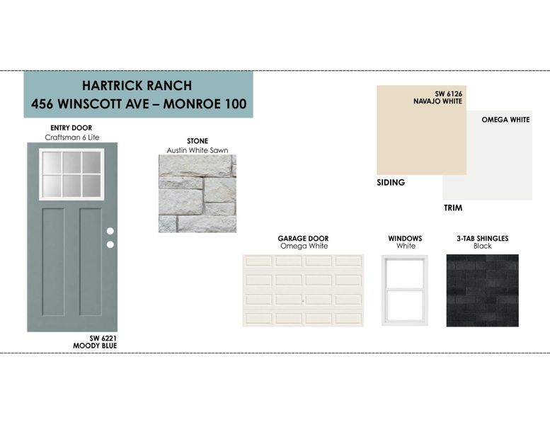 Sample of building materials used in homes in Hartrick Ranch, Temple (Image 3).
