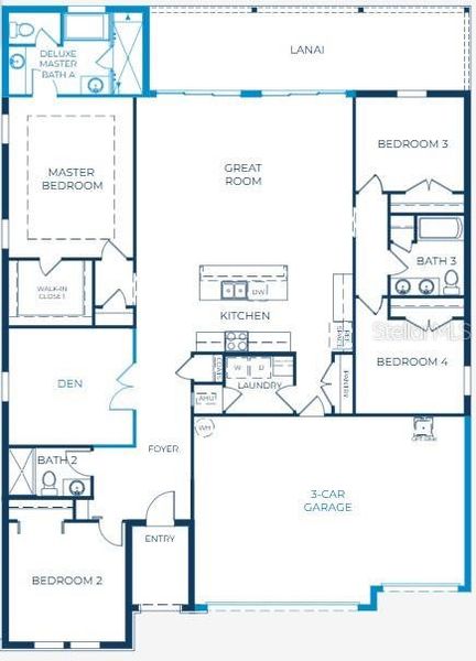2D floor plan layout of this home in North Port, North Port, FL (Image 4).