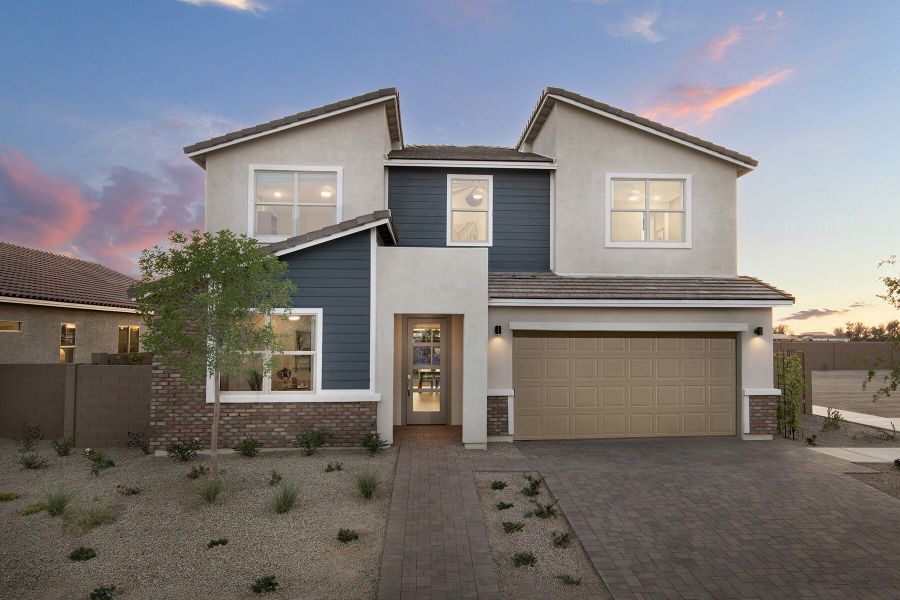 Representative exterior photo of a completed home built from the Pacific by Mattamy Homes in Landmarke, Queen Creek, AZ (Image 24).