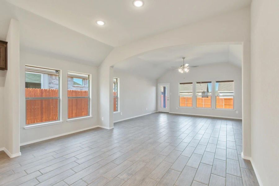 Nook to Family Room | Concept 1958 at Redden Farms - Classic Series in Midlothian, TX by Landsea Homes