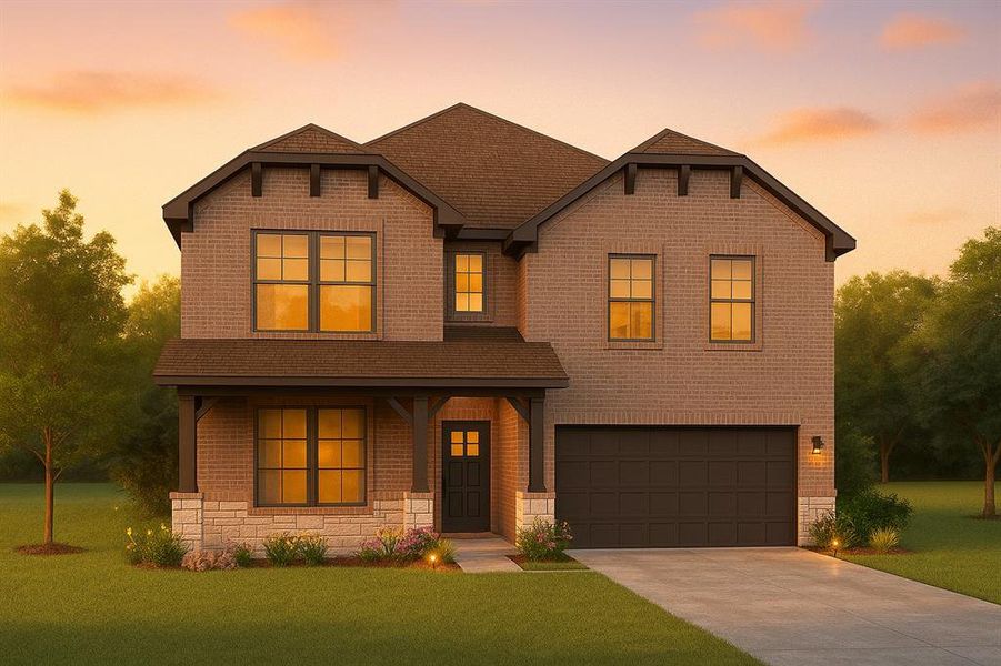 Front exterior of a new home in , Providence Village, TX, highlighting curb appeal (Image 1).