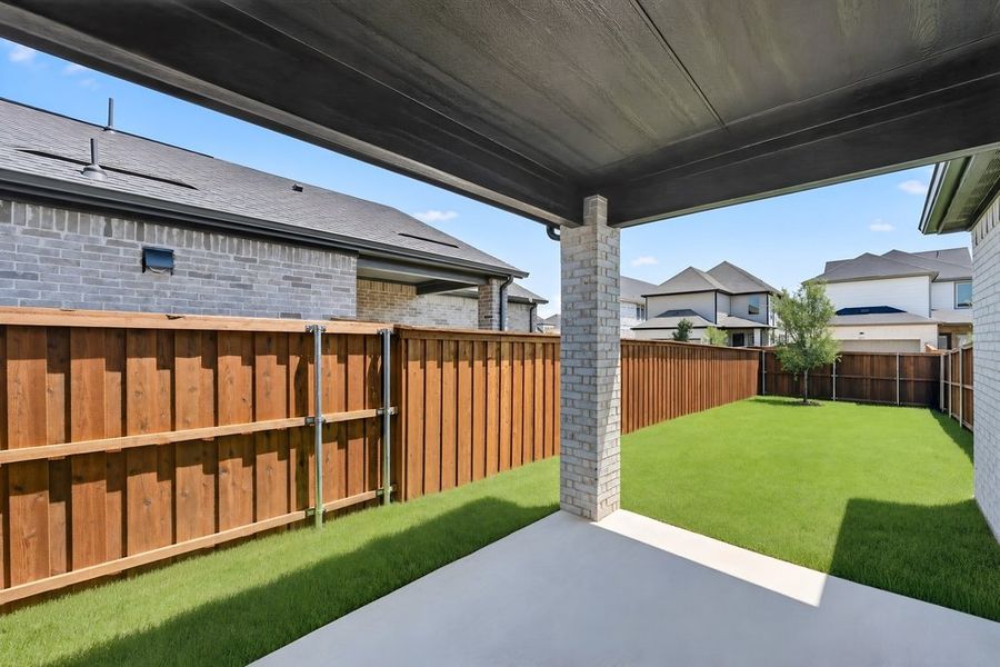 Exterior details and patio area of a home in Cross Creek Meadows, Celina (Image 2). Exterior details and patio area of a home in Cross Creek Meadows, Celina (Image 2).