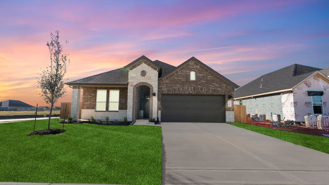 Representative exterior photo of a completed home built from the Lorenzo by D.R. Horton in Davis Harbor, League City, TX (Image 2).