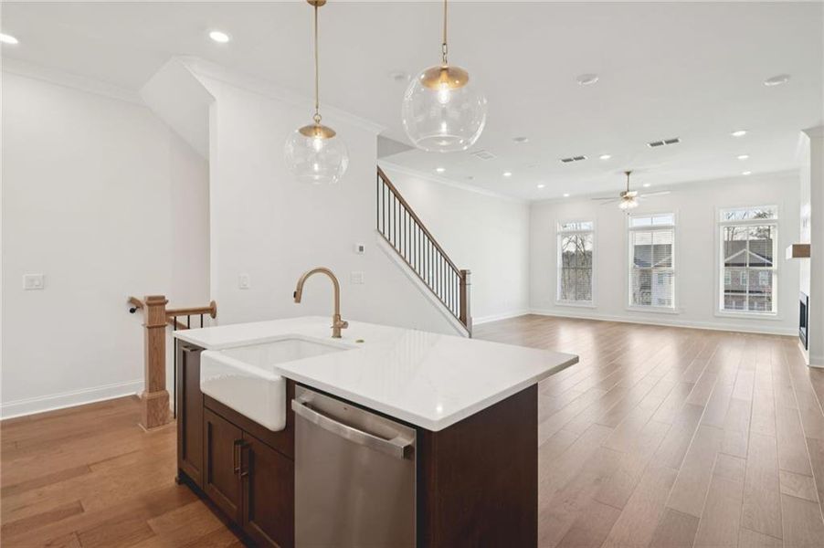 Furnished interior view inside a new home in Ward's Crossing Townhomes, Johns Creek (Image 57).