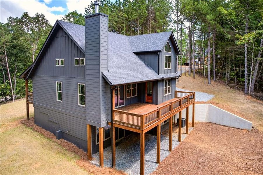 Exterior details and patio area of a home in , Ellijay (Image 37).