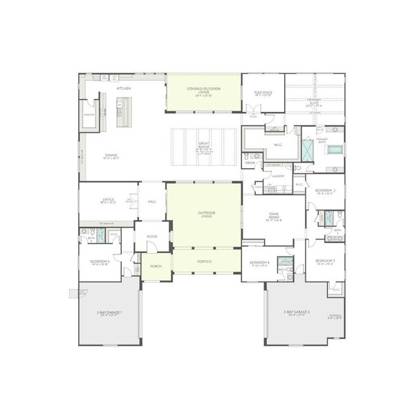 2D floor plan layout for the Lustre Plan 9003 by Tri Pointe Homes in Emberly, Queen Creek, AZ (Image 3).