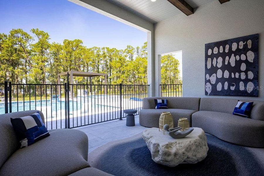 Exterior details and patio area of a home in Solace at Corner Lake, Orlando (Image 4).