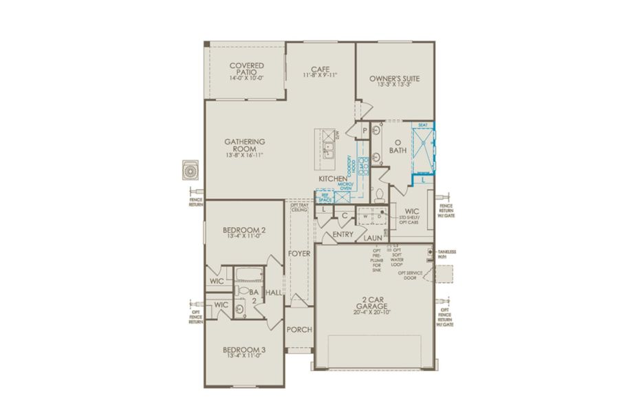2D floor plan layout of this home in Artisan at Asante, Surprise, AZ (Image 3).