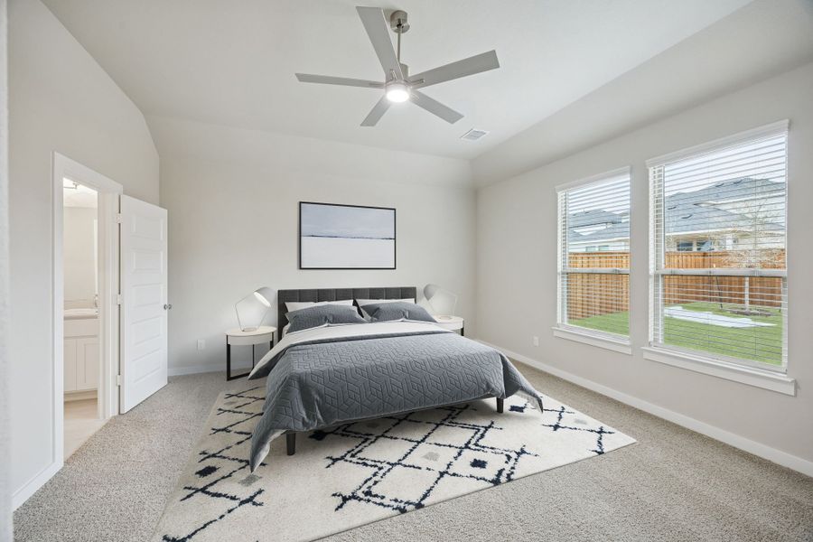 Primary Suite in the Stanley II home plan by Trophy Signature Homes – REPRESENTATIVE PHOTO