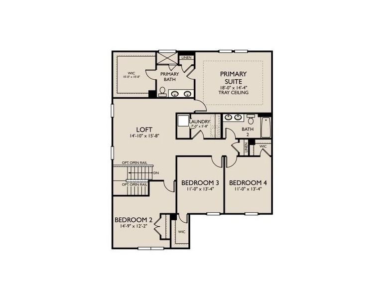2D floor plan layout of this home in Ascent at Arbor Ridge, La Vergne, TN (Image 5).