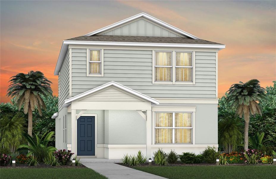 Coastal CO2 Exterior Design. Artistic rendering for this new construction home. Pictures are for illustrative purposes only. Elevations, colors and options may vary.