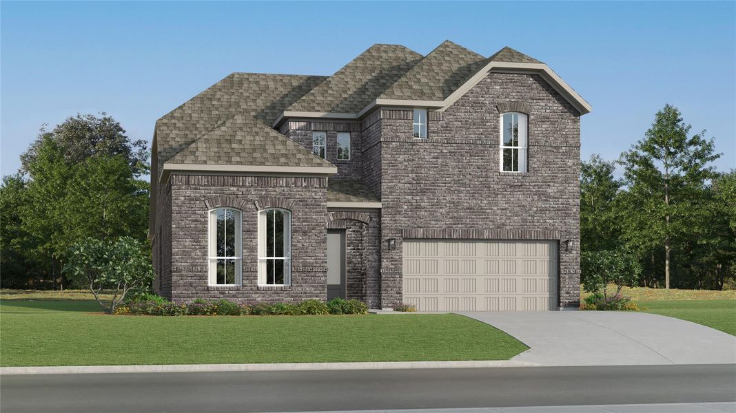 Front exterior of a new home in Cotton Brook, Hutto, TX, highlighting curb appeal (Image 22). Front exterior of a new home in Cotton Brook, Hutto, TX, highlighting curb appeal (Image 22).