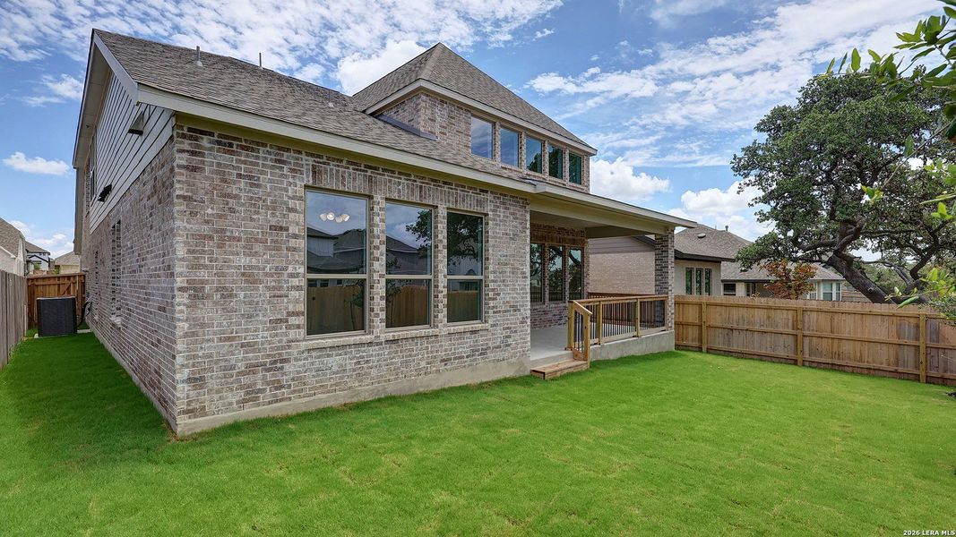 Exterior details and patio area of a home in Corley Farms, Boerne (Image 18).