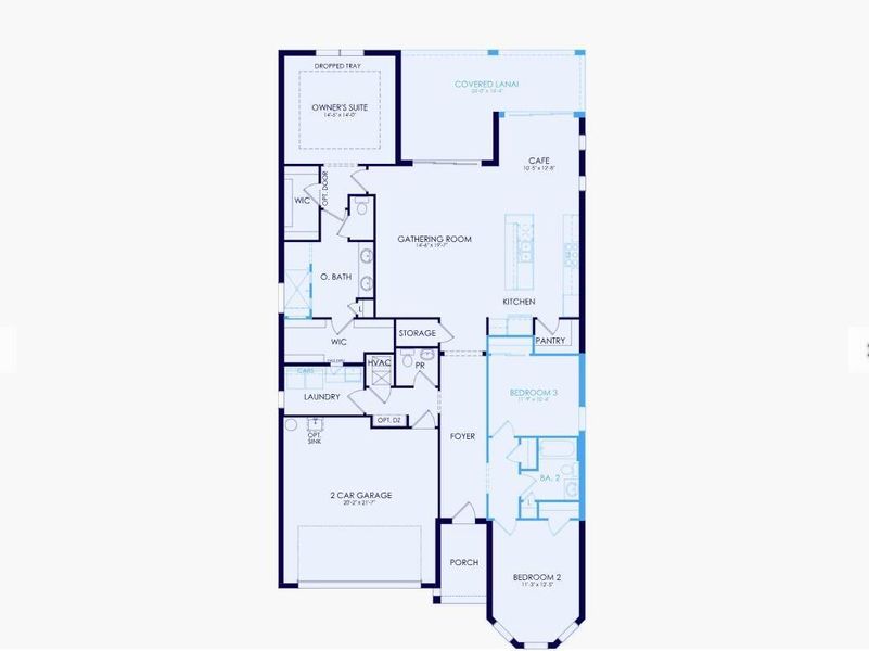 2D floor plan layout of this home in Highpointe, Stuart, FL (Image 3).