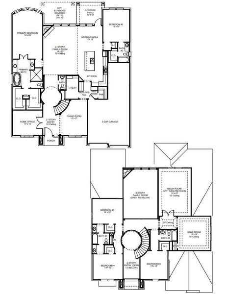 2D floor plan layout of this home in Jordan Ranch, Fulshear, TX (Image 2).